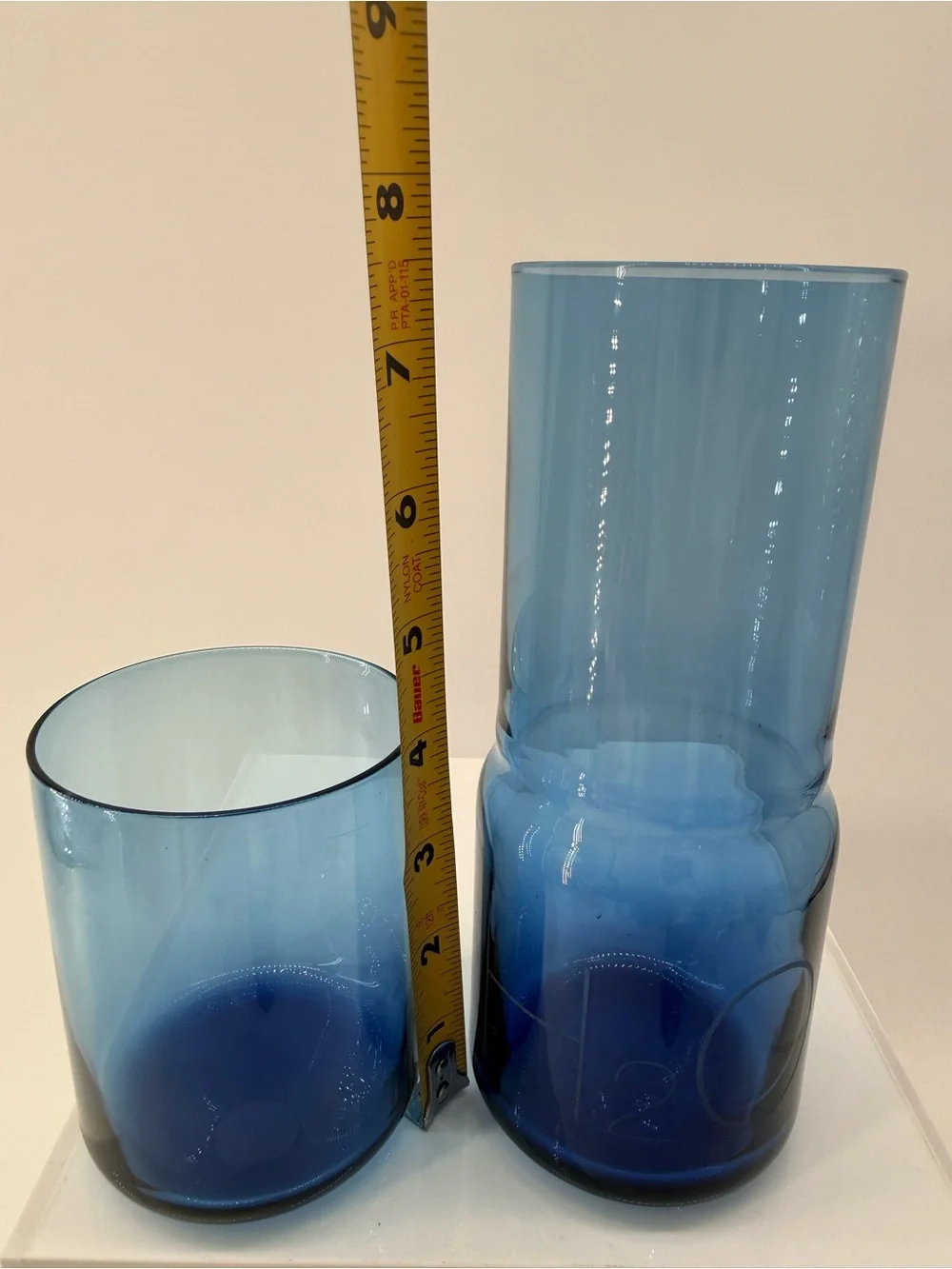 Sleek Blue Double-Stack Glass Vase